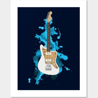 Offset Style Electric Guitar White Blonde Color Posters and Art